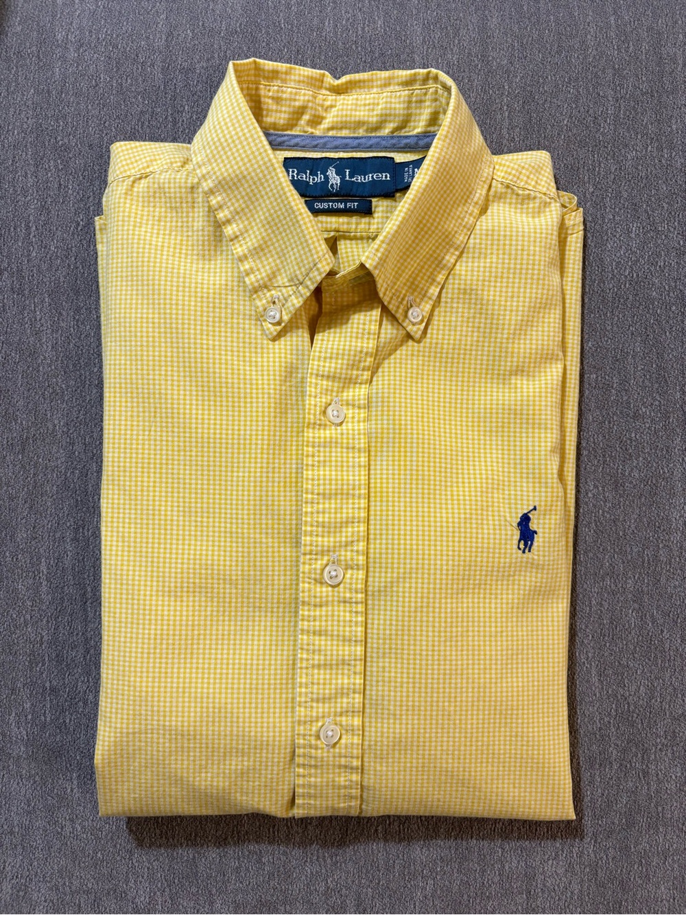 Ralph Lauren Yellow Gingham Button Down Shirt